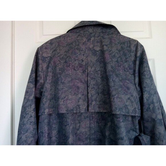 VTG London Fog Wamsutta Woven Tapestry Trench Coat Wms Sz 12 Petite - Picture 9 of 15